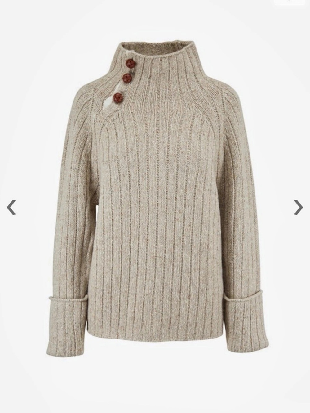 Rag & Bone Women's Klark Ivory High Mock Neck Turtleneck Sweater Elevated Preppy